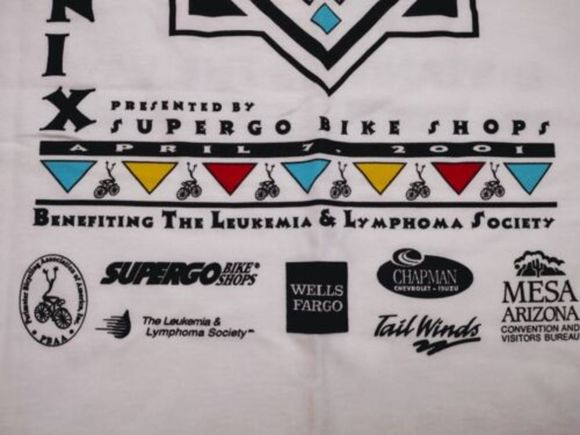 Vintage El Tour De Phoenix‎ Bike Tshirt 2001 Men's Medium White - Picture 3 of 6